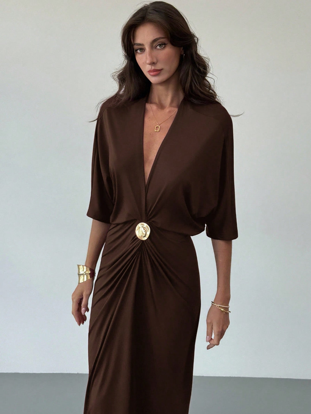 Rochie maxi SHEIN, maro