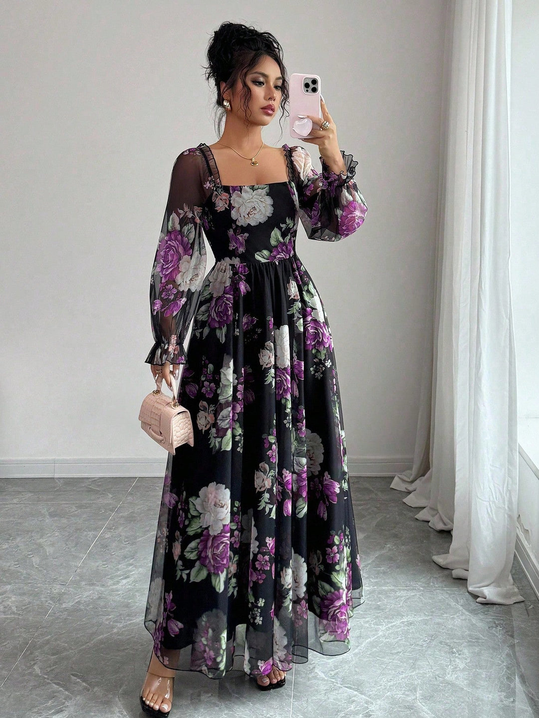 Rochie maxi SHEIN, mix culori
