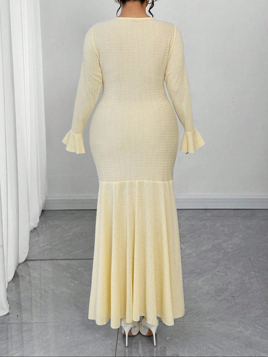 Rochie maxi Shein Curve, galben