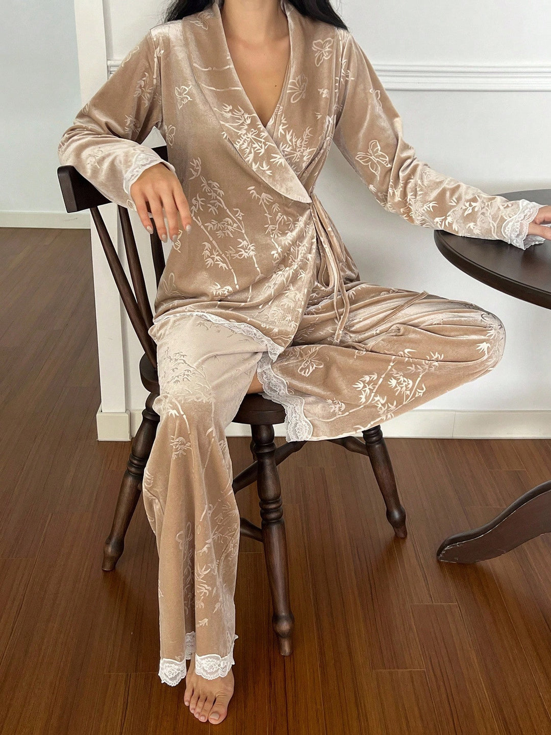 SHEIN Pajama Set, beige