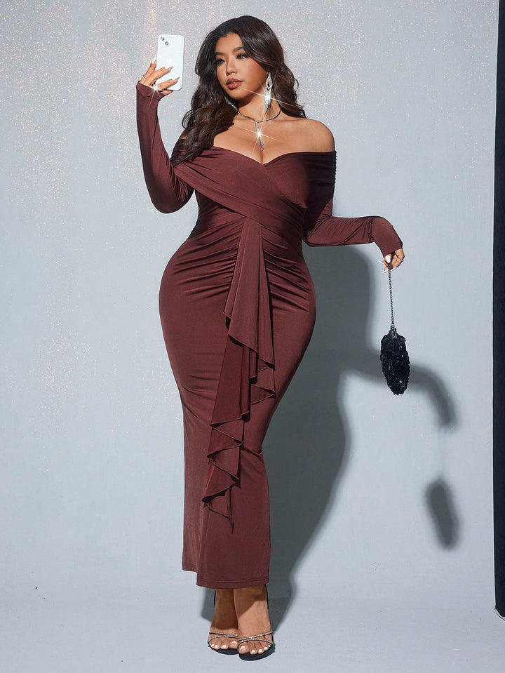 Rochie maxi SHEIN, maro
