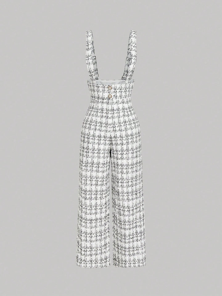 SHEIN hosszú jumpsuit, fehér