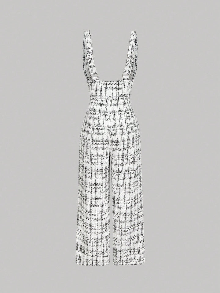 SHEIN hosszú jumpsuit, fehér