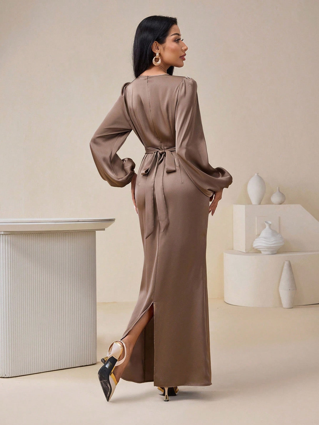 Rochie maxi SHEIN, maro