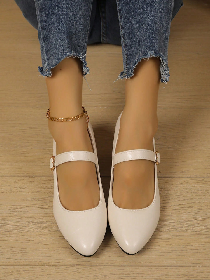 Pantofi cu toc SHEIN, crem