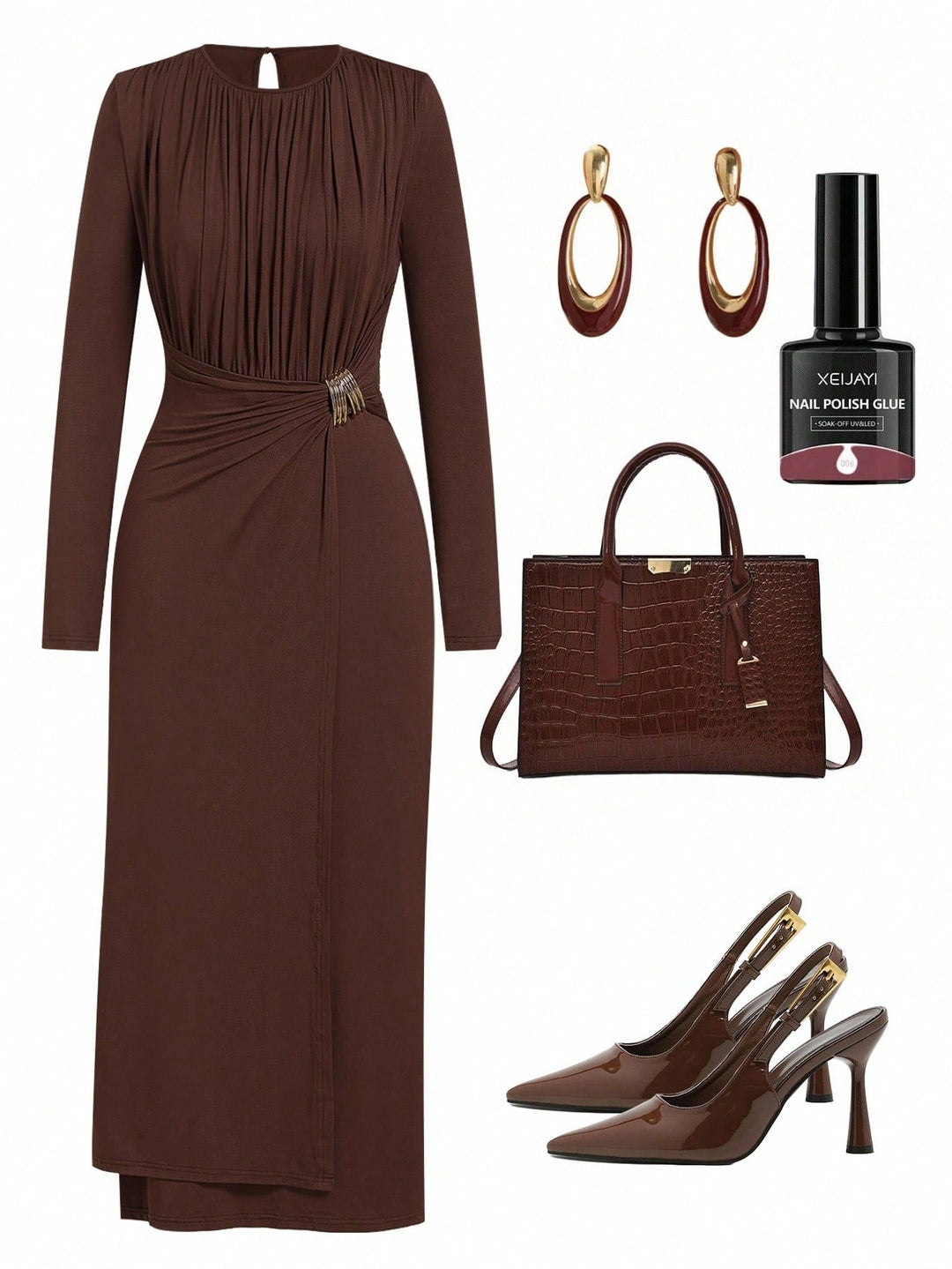 Rochie maxi SHEIN, maro