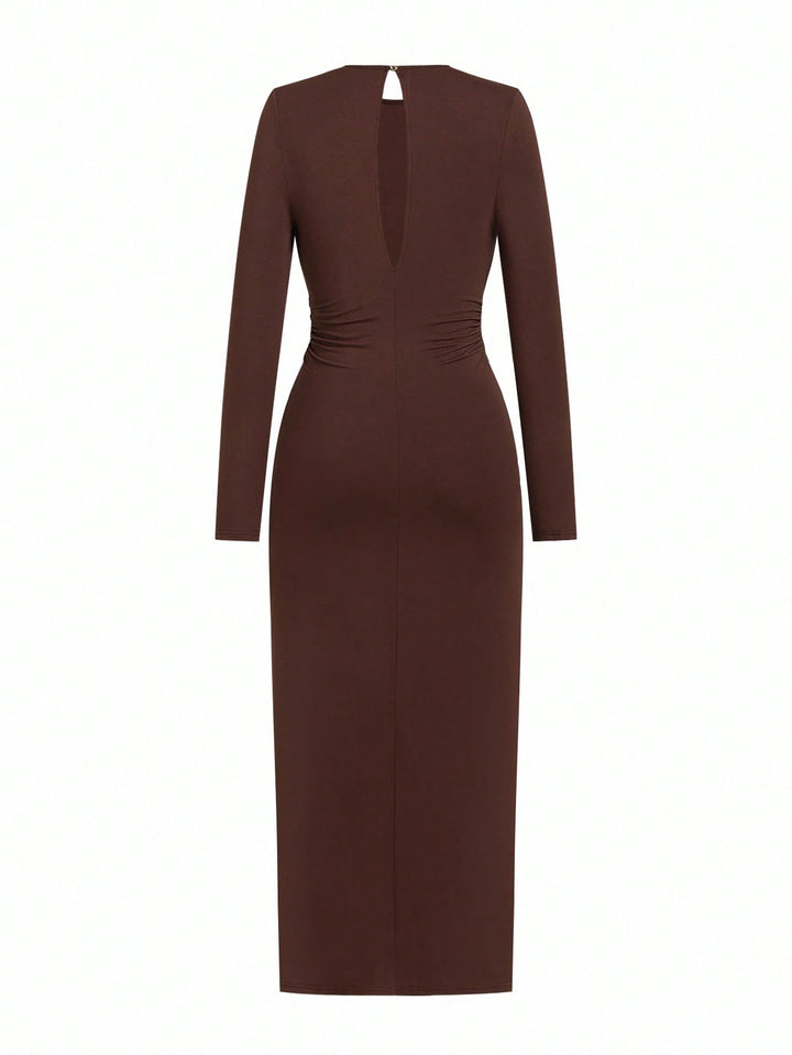 Rochie maxi SHEIN, maro