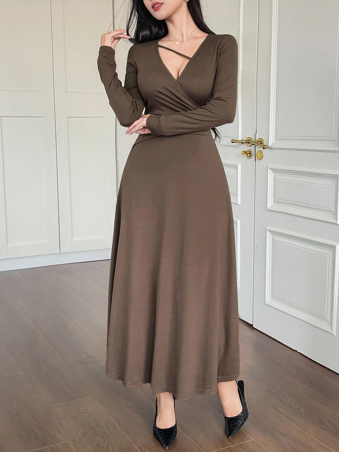 Rochie maxi SHEIN, maro