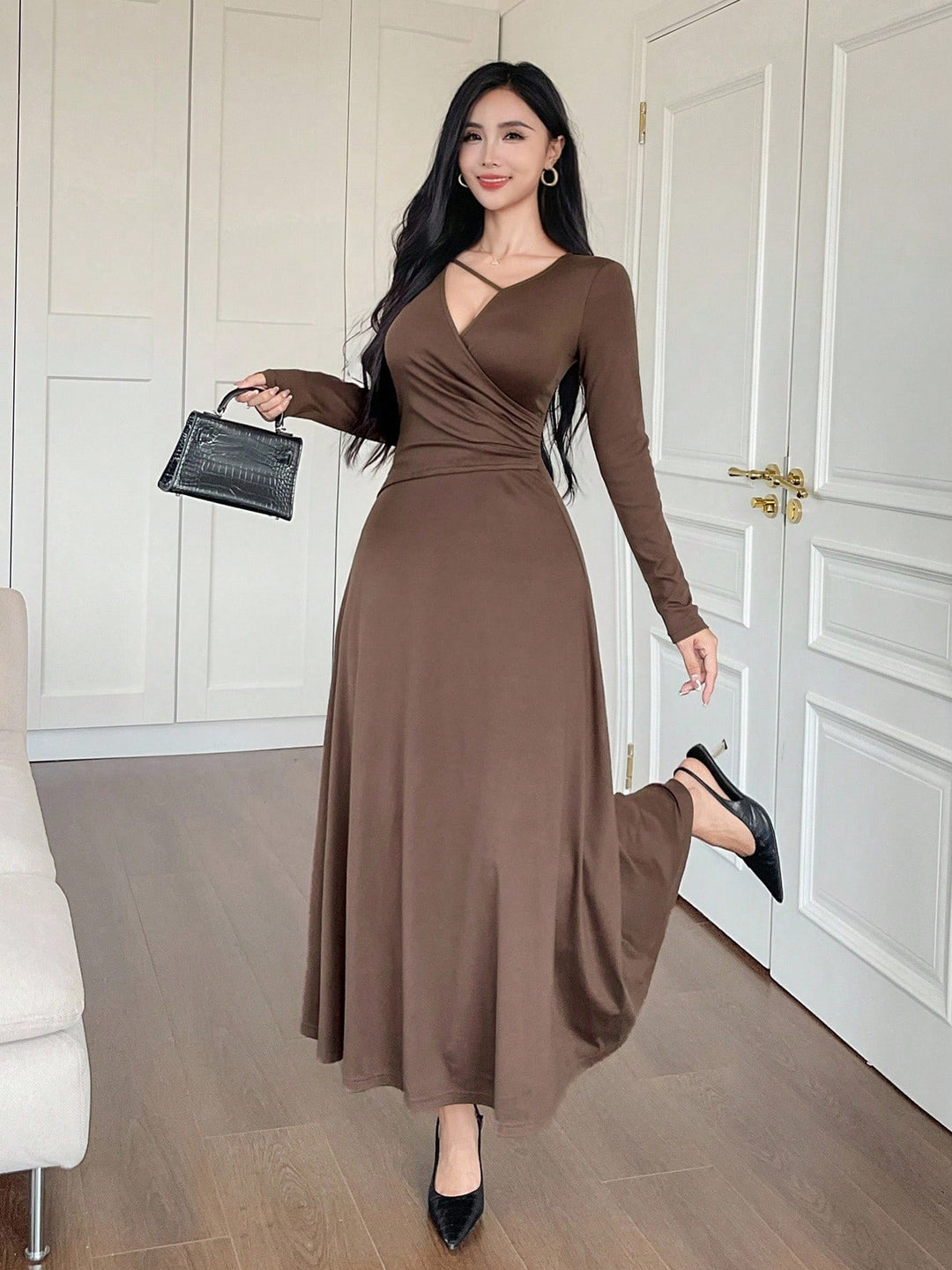 Rochie maxi SHEIN, maro