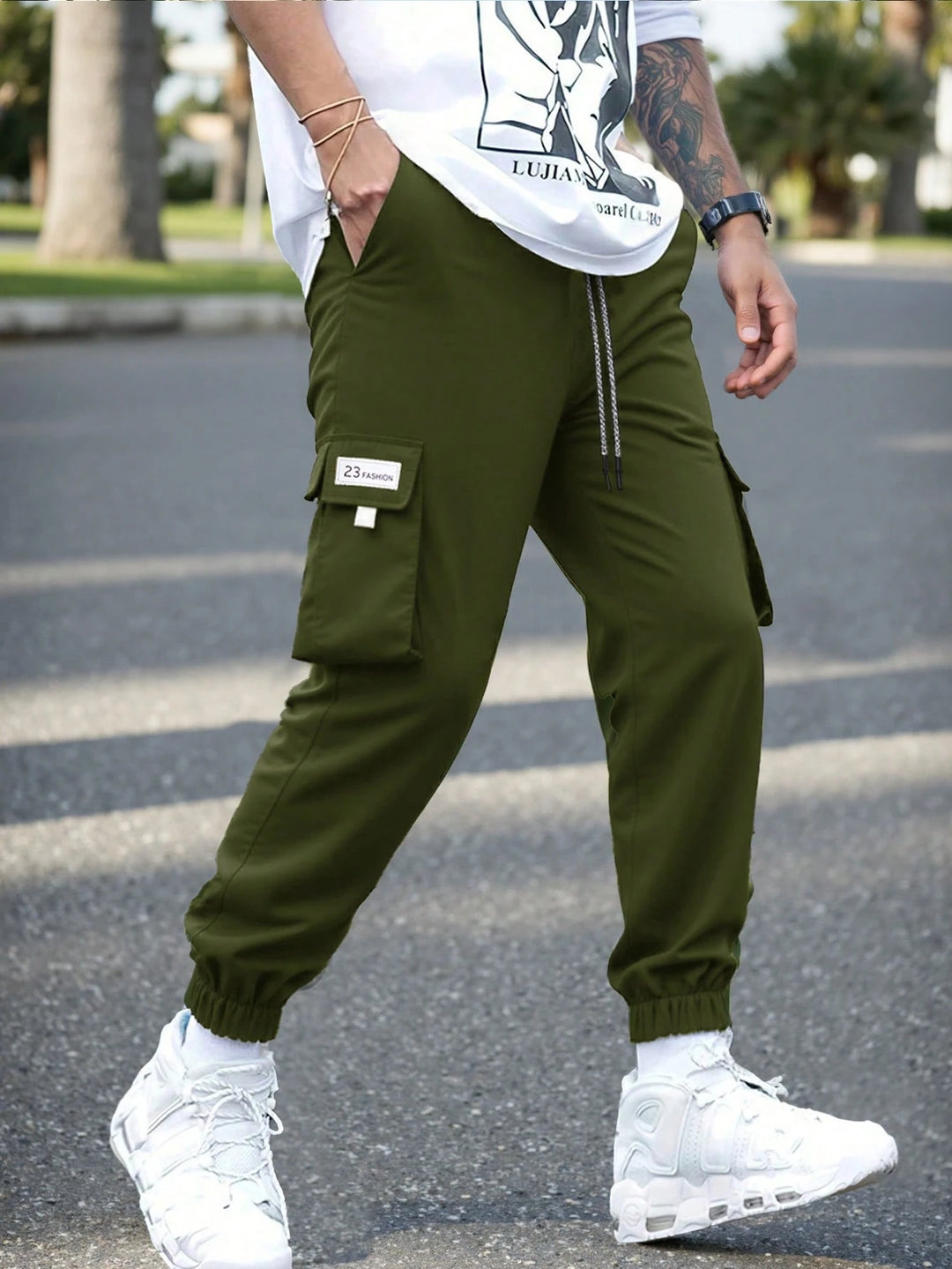 Pantaloni cargo Shein, kaki