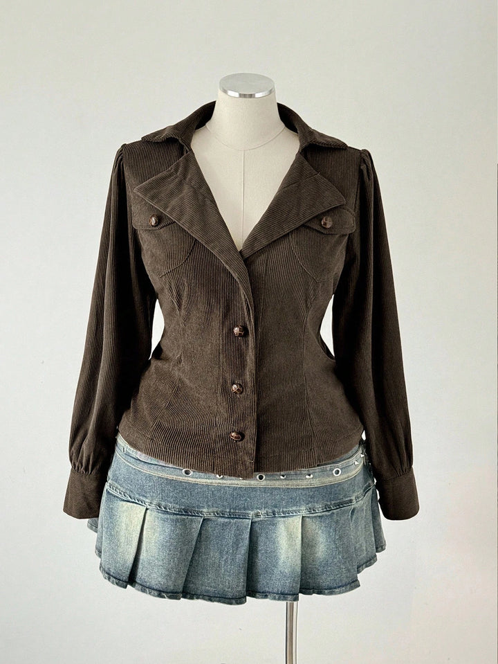 Shein Curve+ kabát, barna