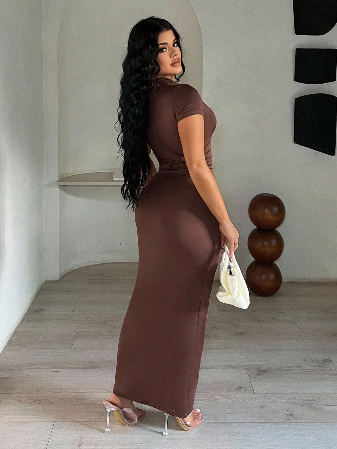Rochie maxi SHEIN, maro