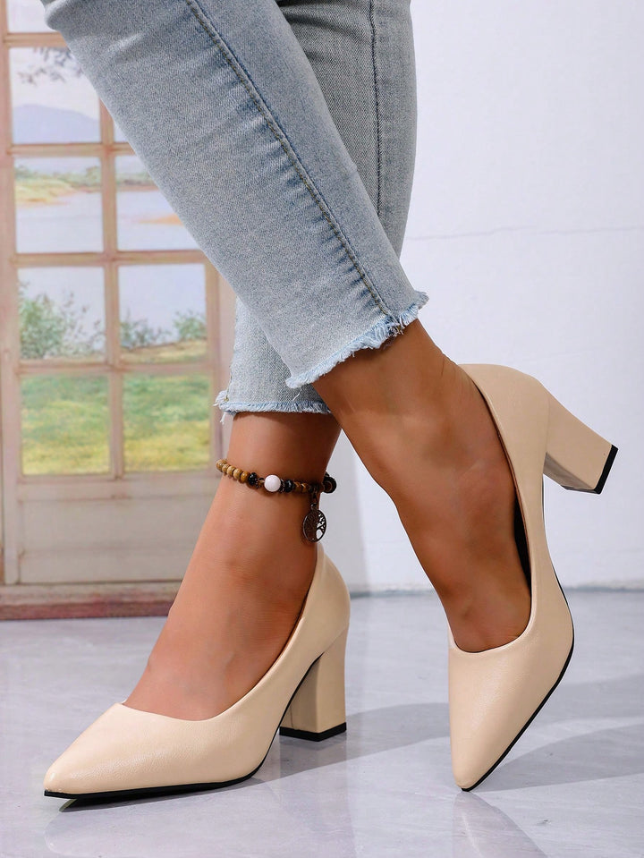 Pantofi cu toc SHEIN, crem