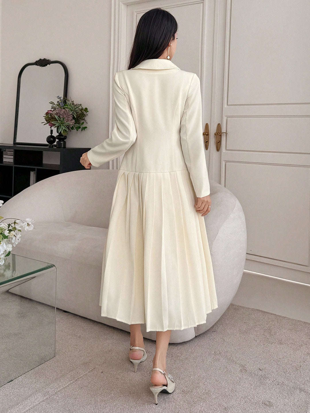 SHEIN bézs maxi ruha