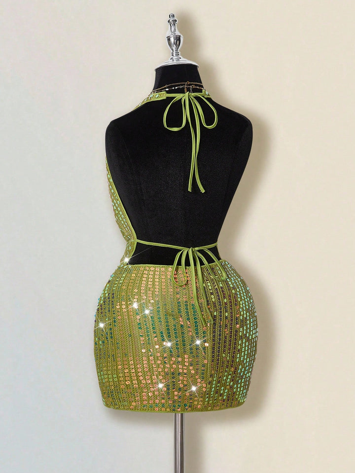 Rochie mini SHEIN, verde