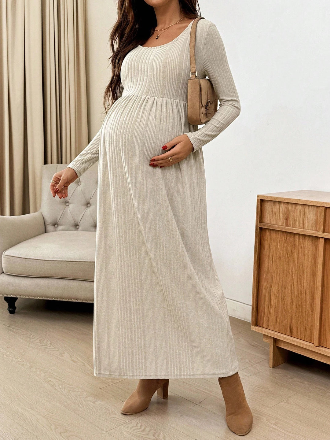 Rochie midi SHEIN, bej
