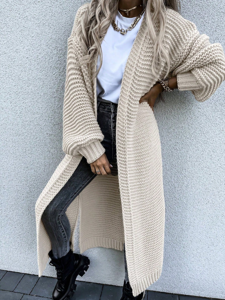 Cardigan lung SHEIN, crem