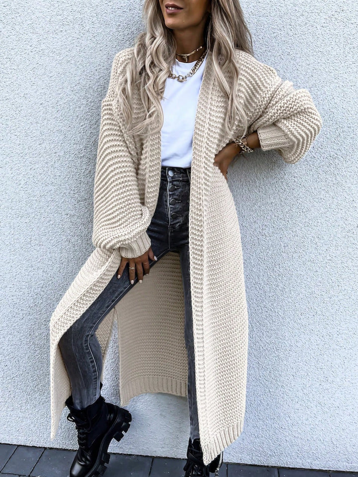 Cardigan lung SHEIN, crem