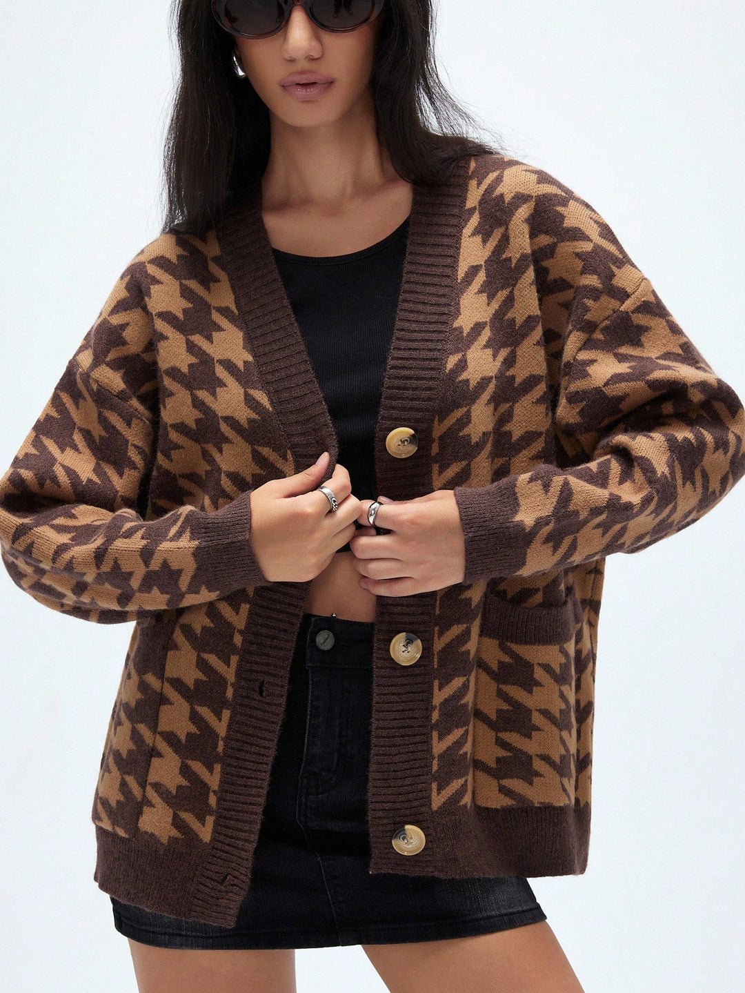 Cardigan SHEIN, maro