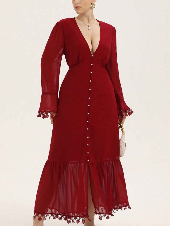 Rochie maxi SHEIN, vișiniu