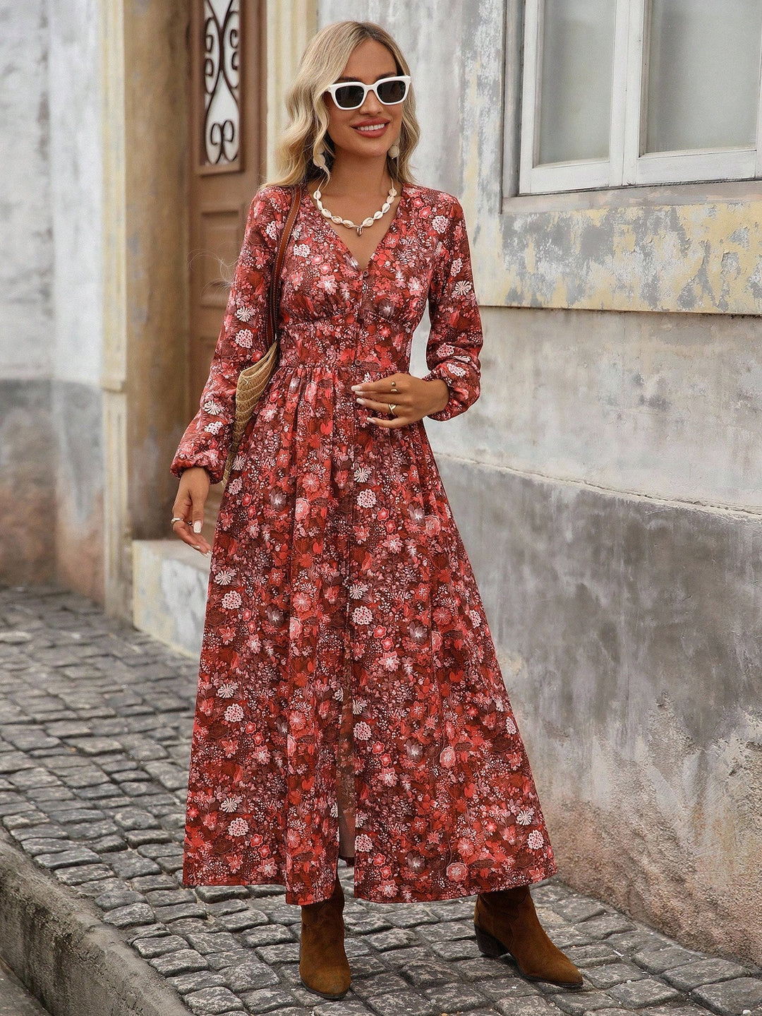 Rochie midi SHEIN, mix culori