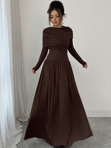 Rochie maxi SHEIN, maro