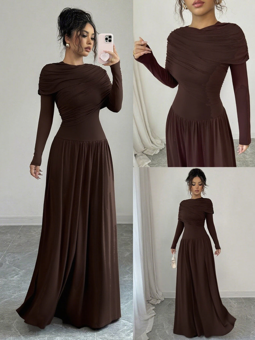 Rochie maxi SHEIN, maro