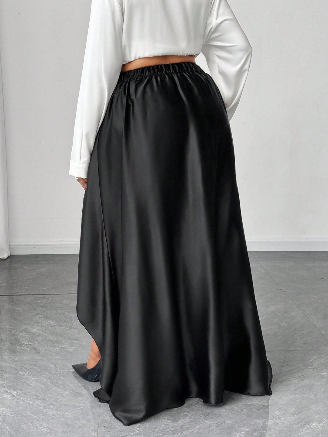Fusta maxi Shein Curve, negru