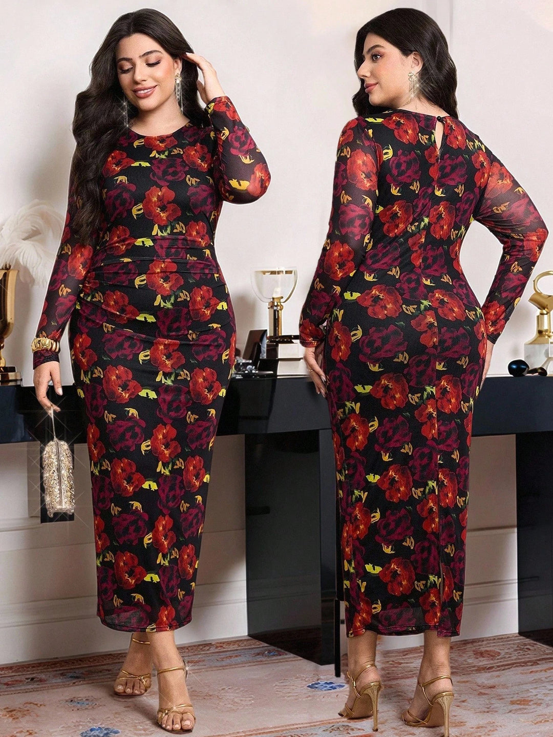 Rochie maxi SHEIN, mix culori