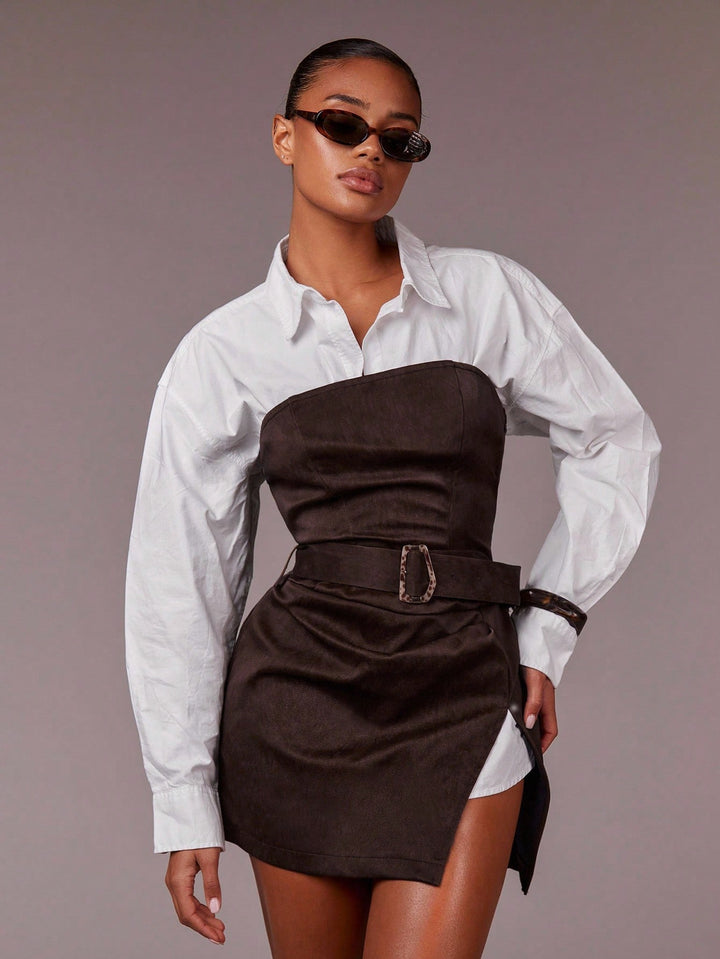 Rochie mini SHEIN, maro
