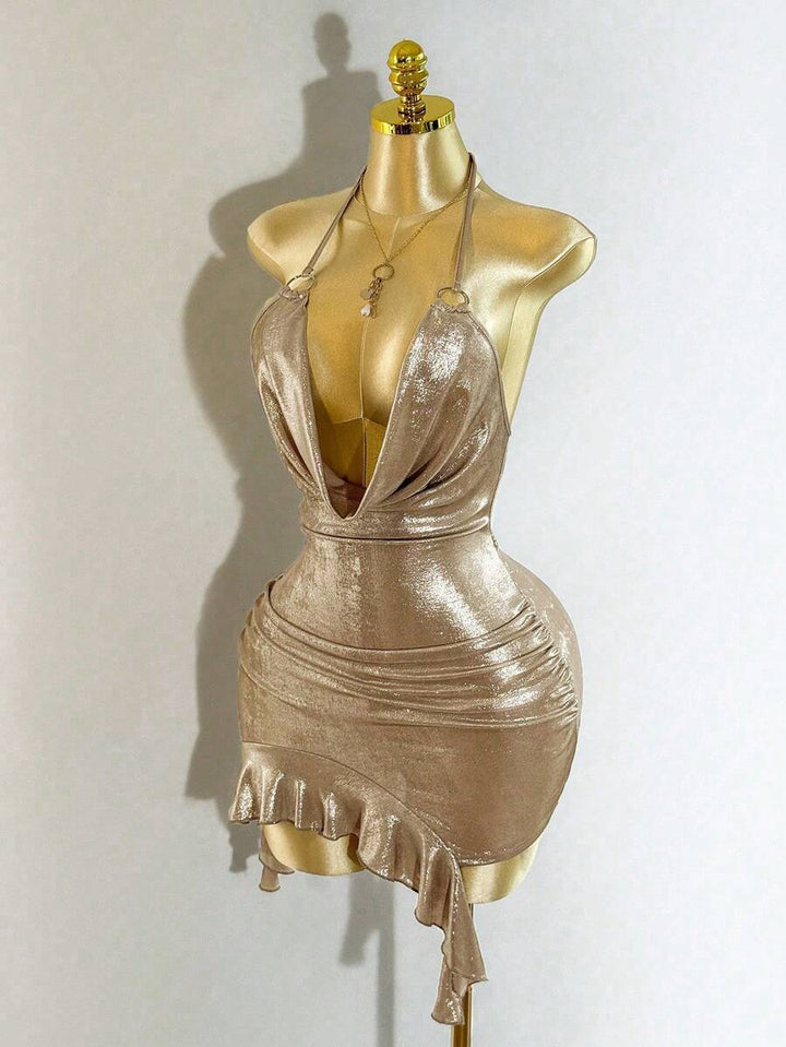 Rochie mini SHEIN, auriu