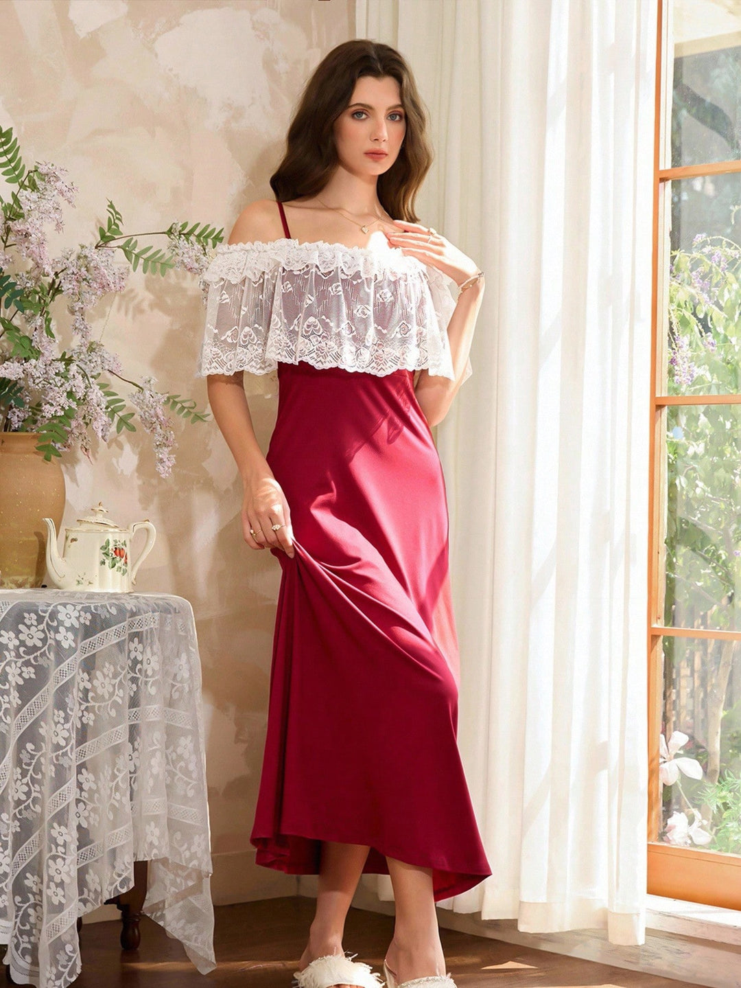 Rochie de noapte SHEIN, vișiniu