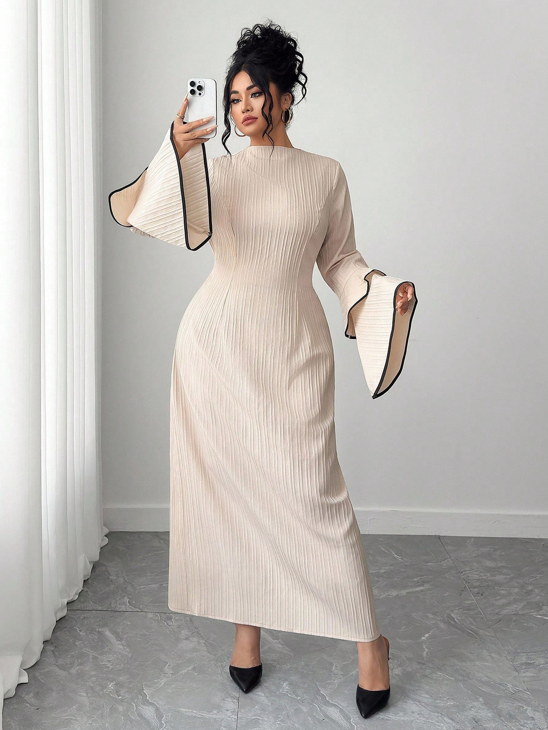 Rochie maxi SHEIN, bej