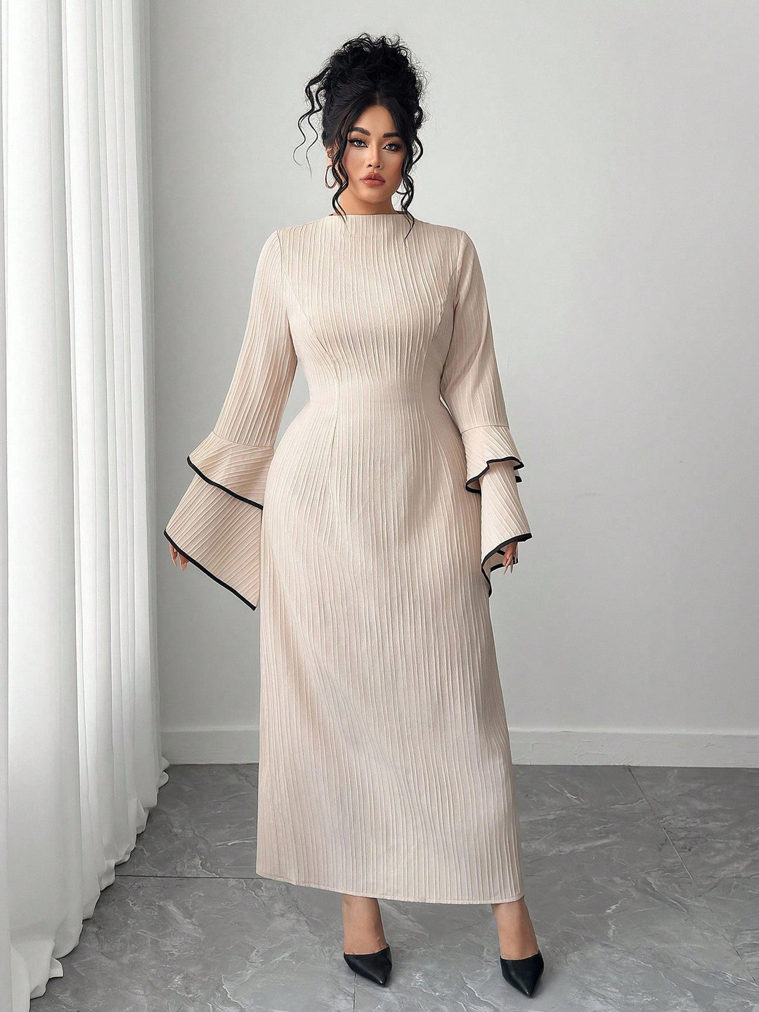 Rochie maxi SHEIN, bej