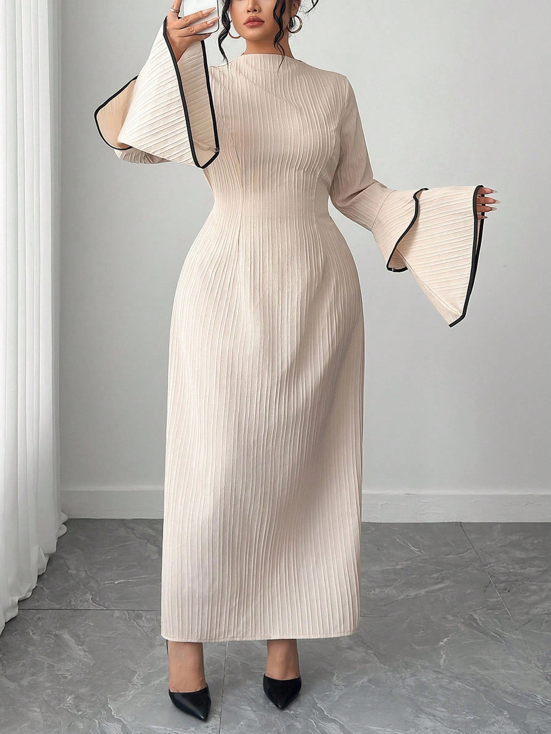 Rochie maxi SHEIN, bej