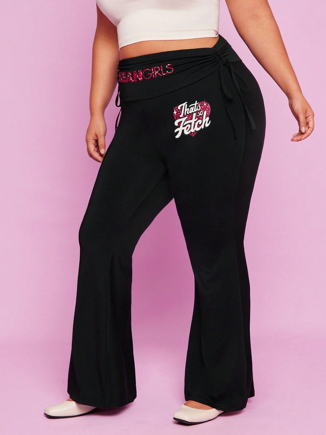 Shein Curve+ nadrág, fekete