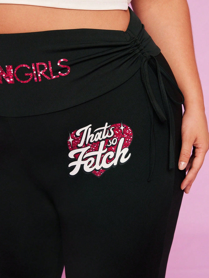 Shein Curve+ nadrág, fekete