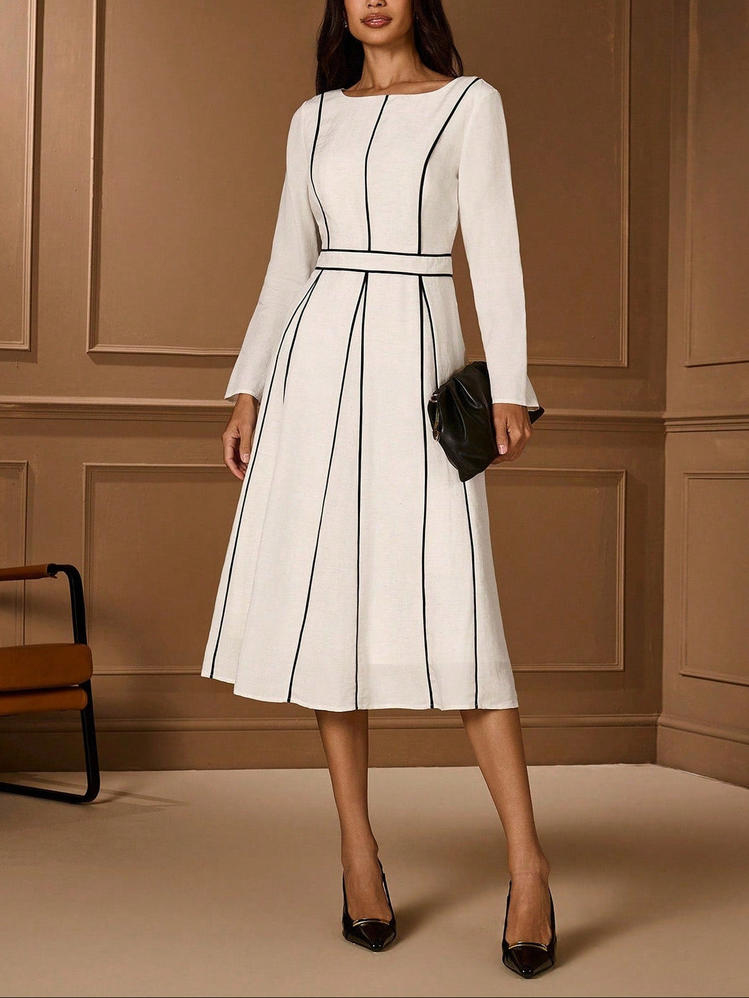 Rochie midi Shein, crem