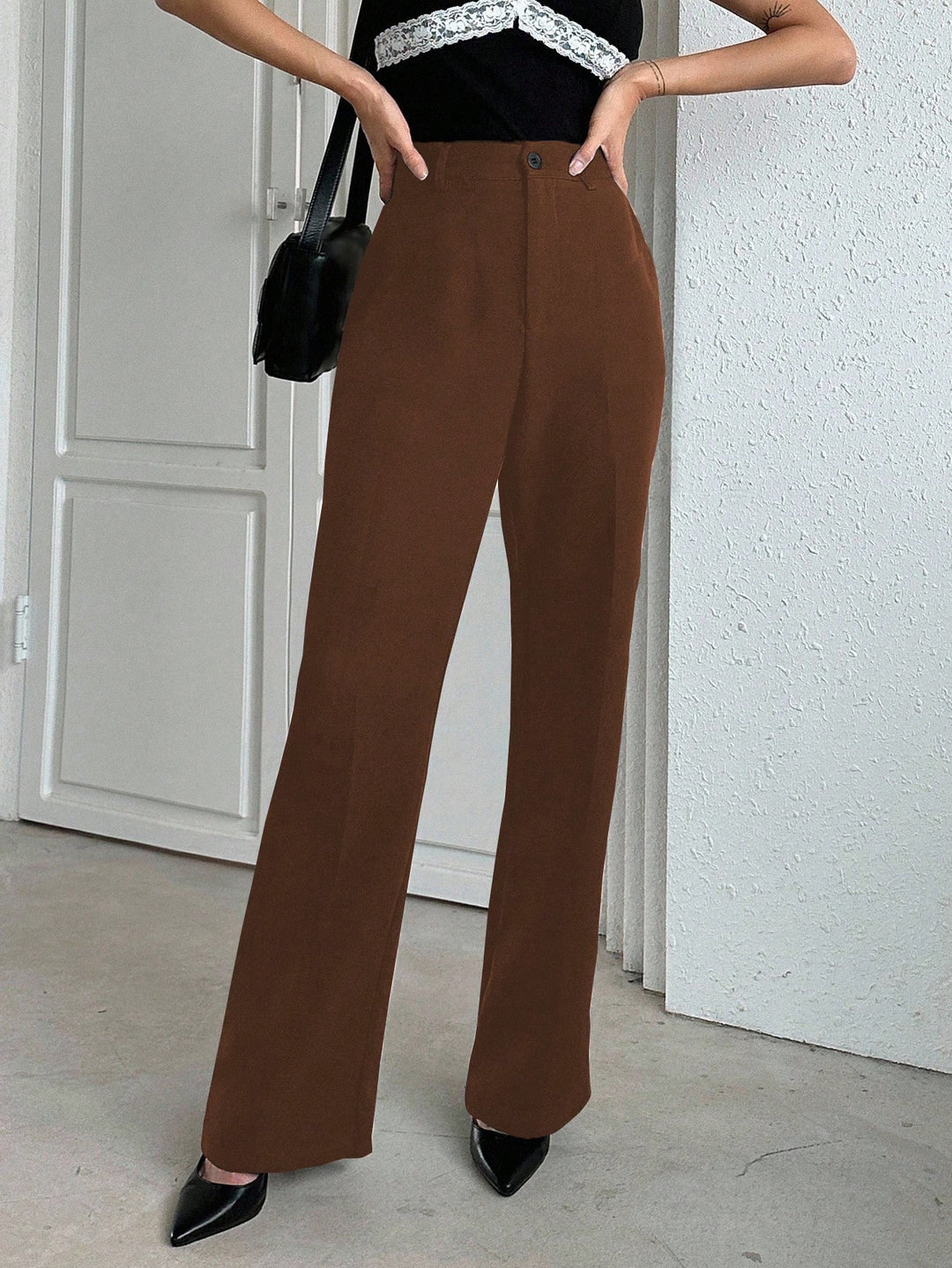 Pantaloni SHEIN, maro