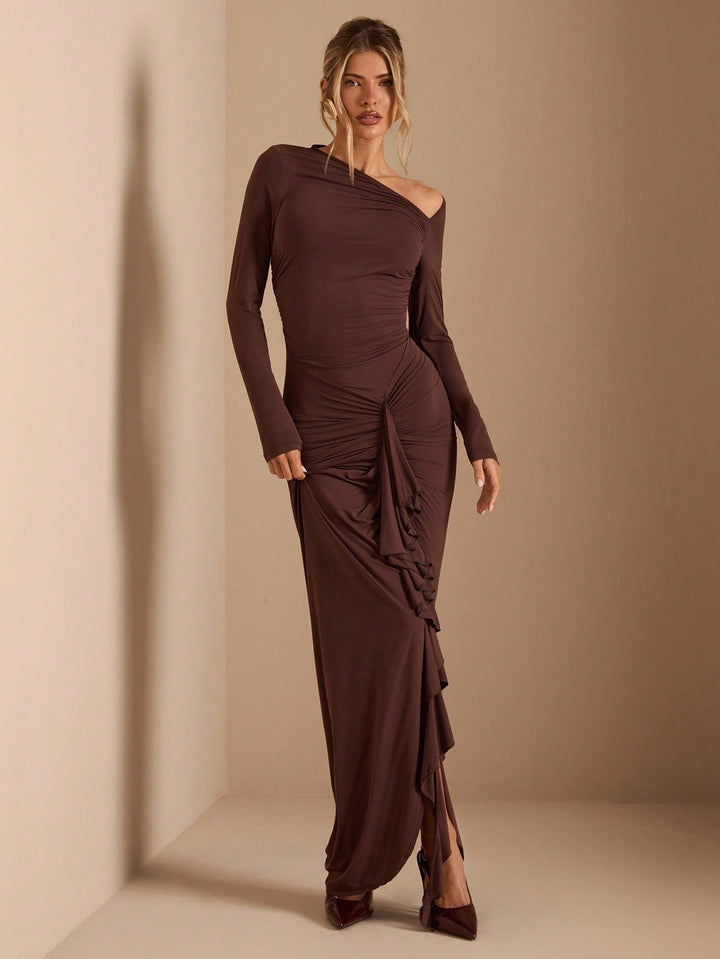 SHEIN maxi ruha, barna