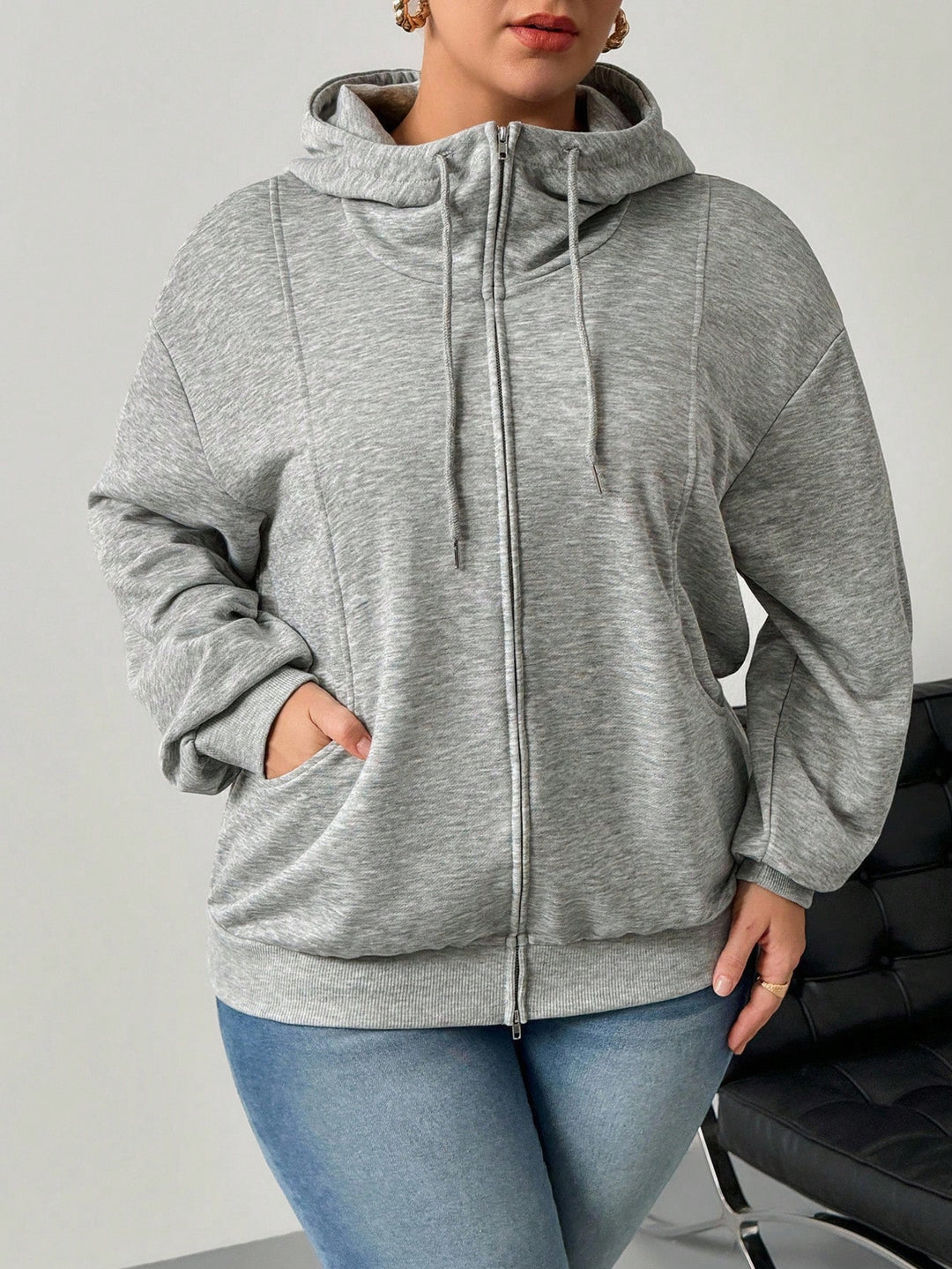SHEIN kapucnis pulóver, szürke