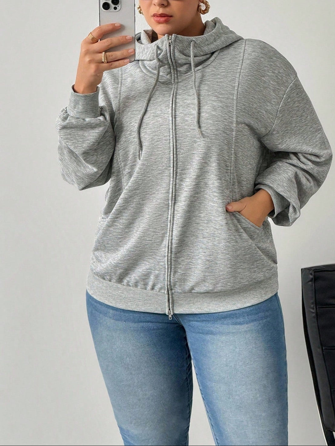 SHEIN kapucnis pulóver, szürke