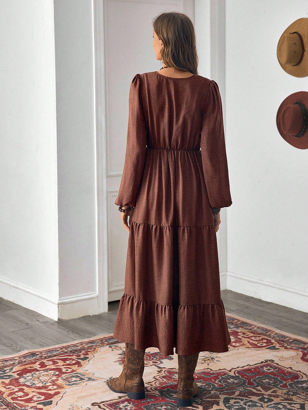 Rochie midi SHEIN, maro