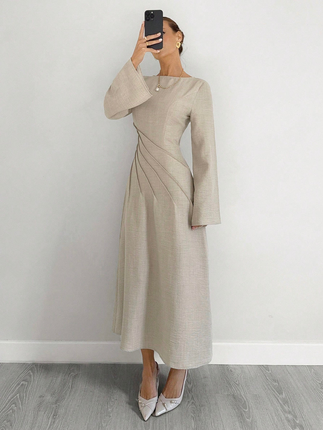 Rochie maxi SHEIN, bej