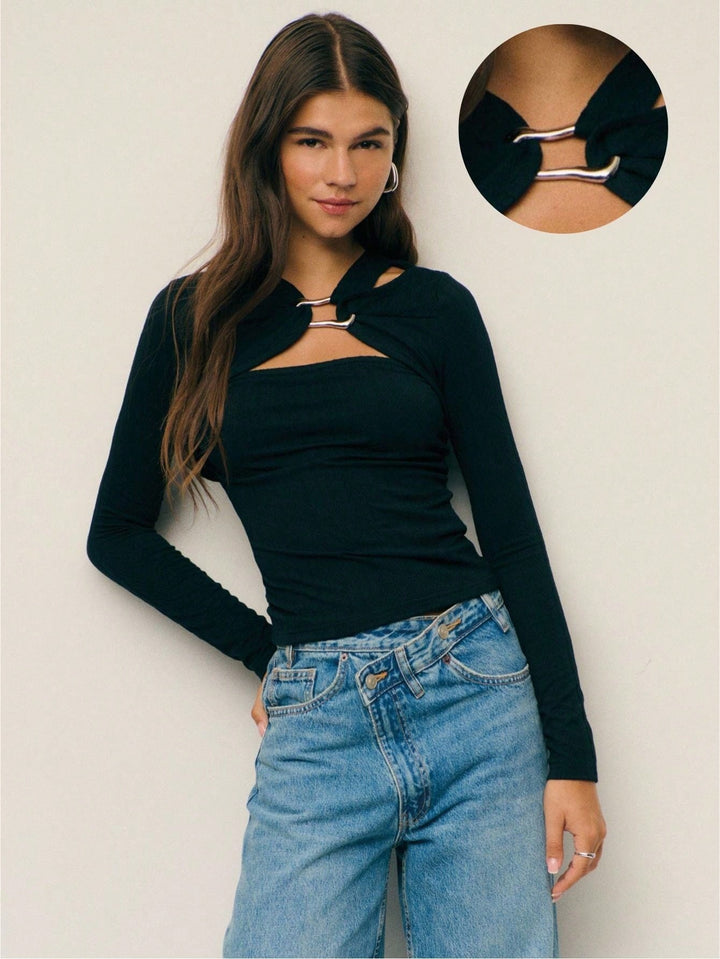 SHEIN blúz, fekete