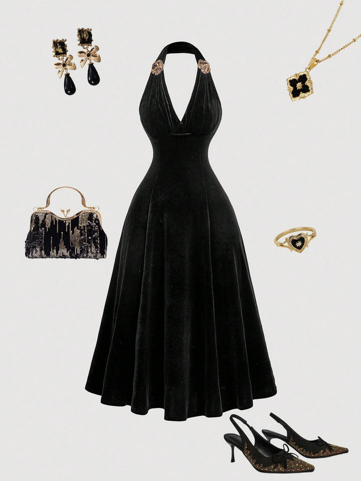 Rochie midi SHEIN, negru