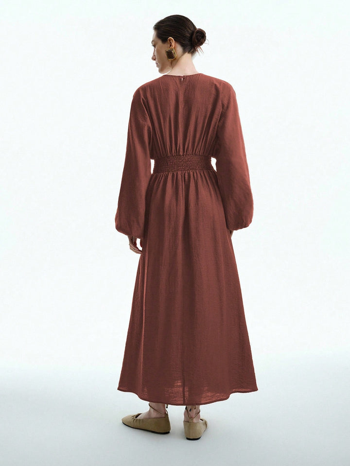 Shein maxi ruha, téglavörös