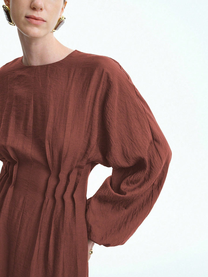 Shein maxi ruha, téglavörös