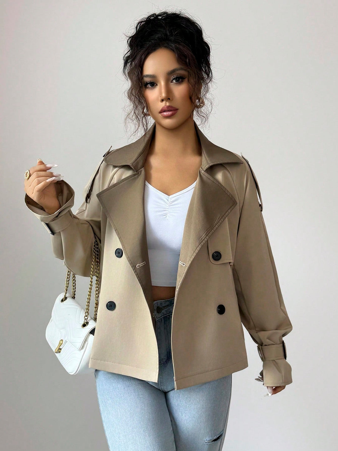 Trench SHEIN, kaki
