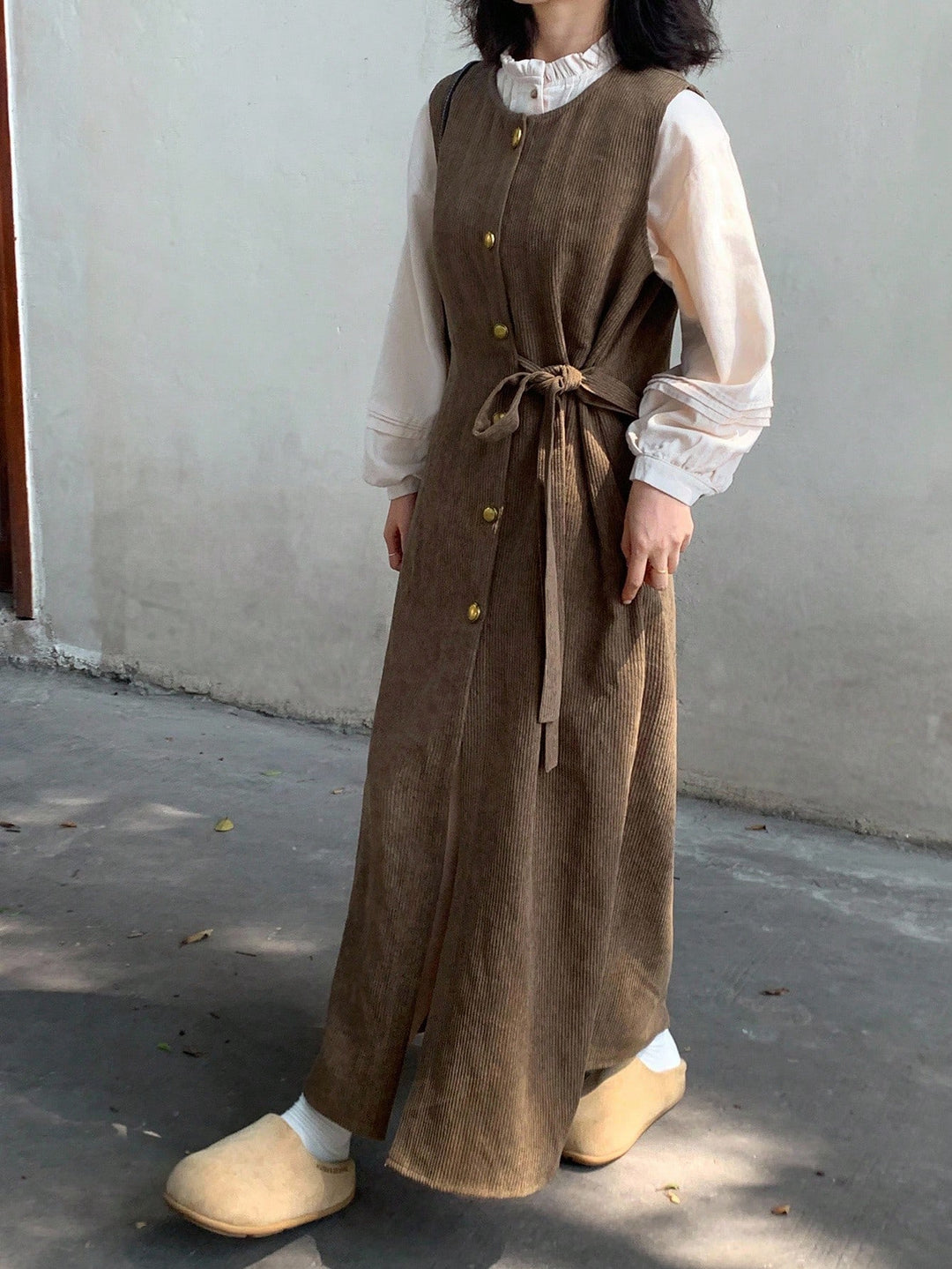 Shein maxi ruha, barna